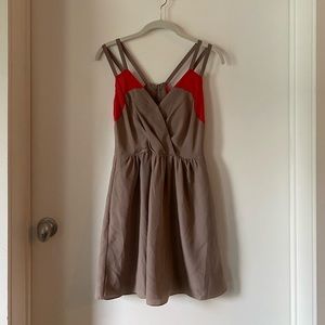 BCBG Double Strap Colorblock Mini Dress